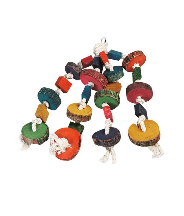 Flamingo 4 Ropes Beads Cage Hanger Bird Toy - Shopivet.com