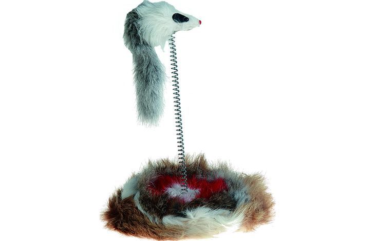 Flamingo Aaron Mouse on Stick Cat Toy White - Shopivet.com