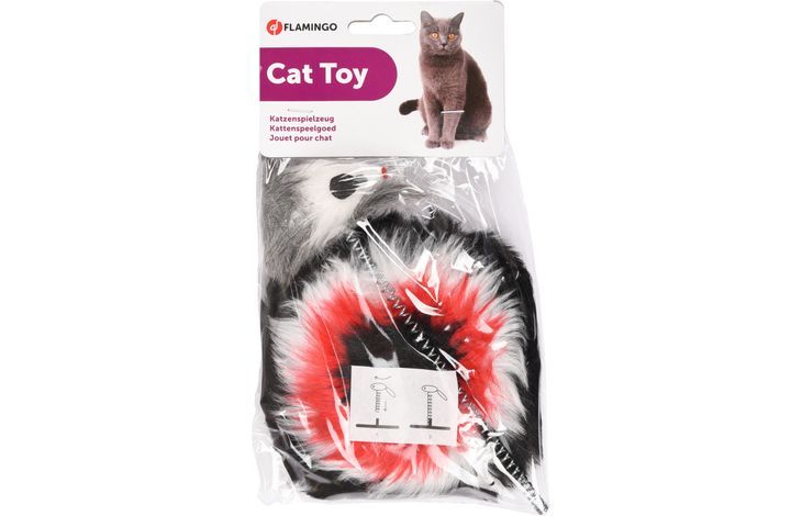 Flamingo Aaron Mouse on Stick Cat Toy White - Shopivet.com