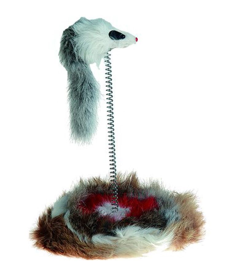 Flamingo Aaron Mouse on Stick Cat Toy White - Shopivet.com