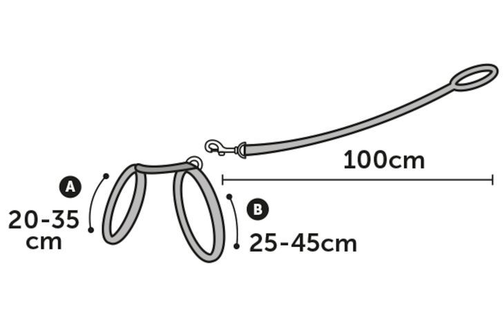Flamingo Arwen Mouse Print Cat Harness & Leash 20 - 35cm 10mm - Shopivet.com