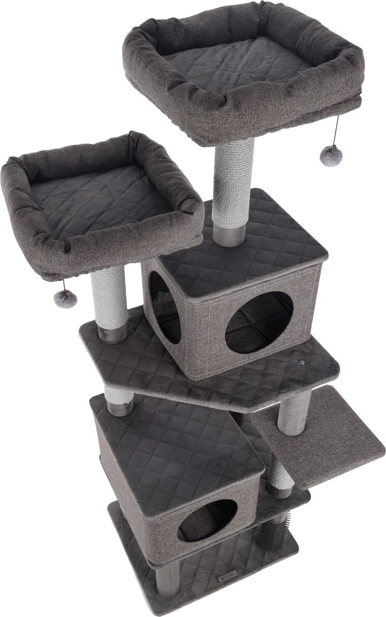 Flamingo Aurora Grey Cat Scratching Tree 80x70x171cm - Grey - Shopivet.com