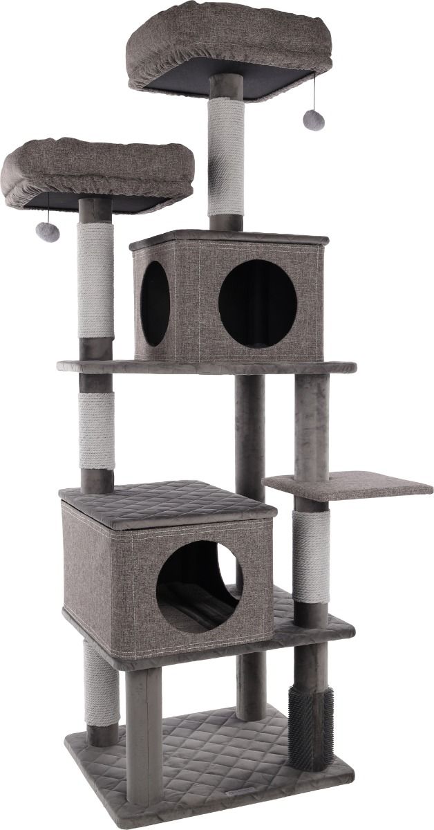 Flamingo Aurora Grey Cat Scratching Tree 80x70x171cm - Grey - Shopivet.com