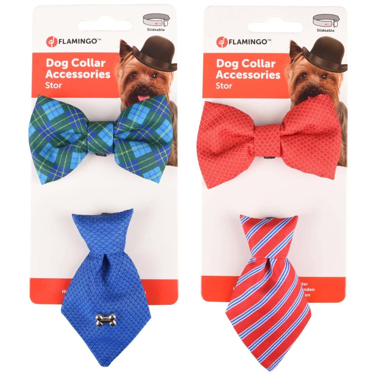 Flamingo Badger & Bow Tie Dog Collar Accessories - Shopivet.com