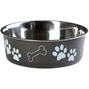 Flamingo Bella Kena Dog Bowl - BLACK 23CM - Shopivet.com