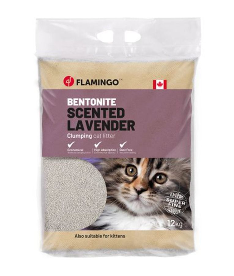 Flamingo Bentonite Lavender Scent Cat Litter - 12kg - Shopivet.com