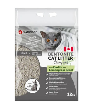 Flamingo Bentonite Zeolite & Lemongrass Scent Clumping Cat Litter 12kg - 12kg - Shopivet.com