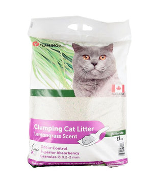 Flamingo Bentonite Zeolite & Lemongrass Scent Clumping Cat Litter 12kg - 12kg - Shopivet.com