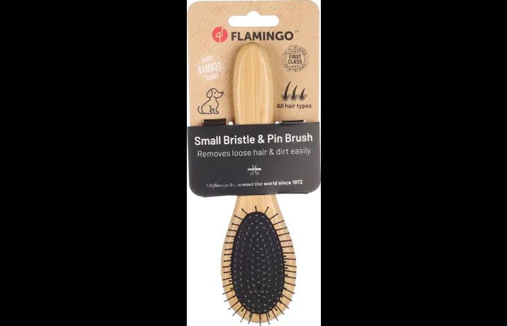 Flamingo Bristle & Pin Babu Dog Brush - Small - Shopivet.com