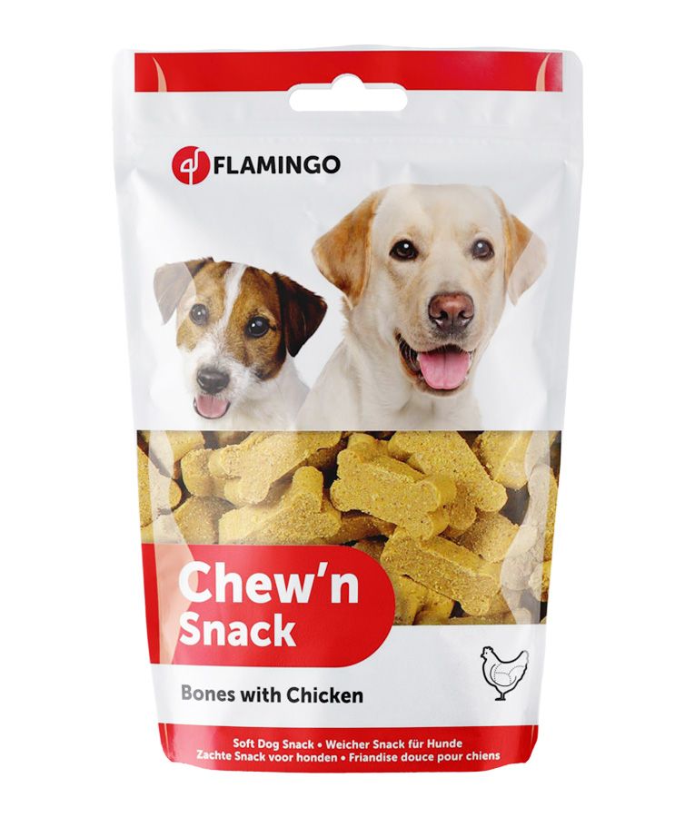 Flamingo Chew'n Snack Soft Bones with Chicken Dog Treats 150g - 150g - Shopivet.com