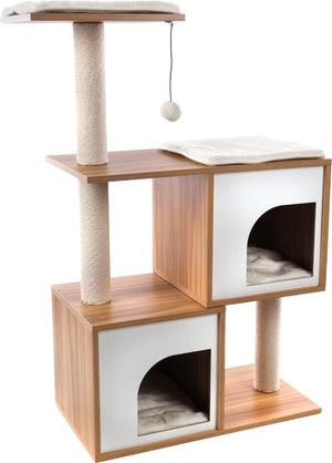 Flamingo Dana Brown/White Cat Scratching Tree 74x35x107cm - Shopivet.com