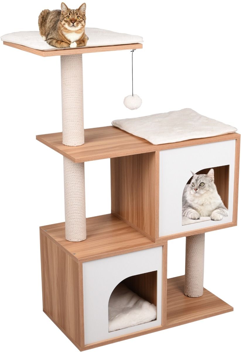 Flamingo Dana Brown/White Cat Scratching Tree 74x35x107cm - Shopivet.com