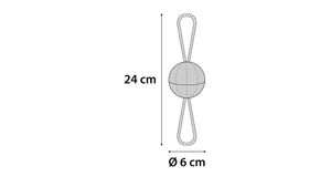Flamingo Drury Rubber Ball with Tug Rope Dog Toy - GREEN - Shopivet.com