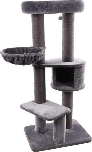 Flamingo Eiko Grey Cat Scratching Tree 100x73.5x164cm - Grey - Shopivet.com