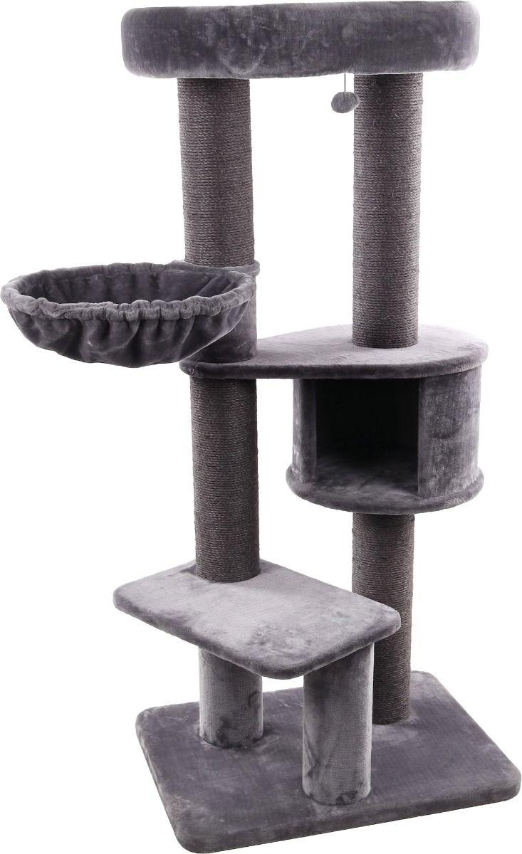 Flamingo Eiko Grey Cat Scratching Tree 100x73.5x164cm - Grey - Shopivet.com
