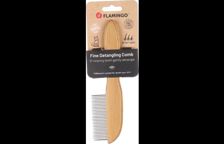 Flamingo Fine Detangling Rotating 31 Pins Cat Comb - Shopivet.com