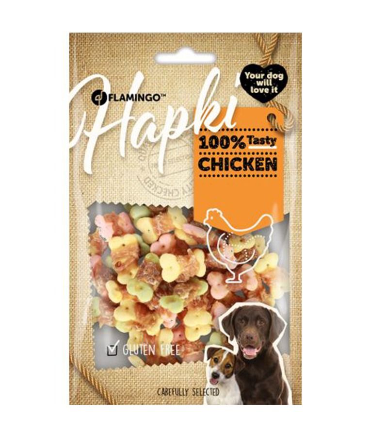 Flamingo Hapki Chicken Biscuits Dog Treats 85g - 85g - Shopivet.com