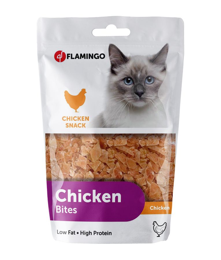Flamingo Hapki Chicken Bites Cat Treats 85g - 85g - Shopivet.com