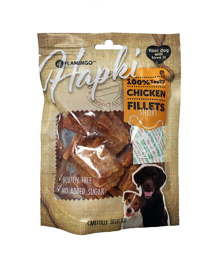 Flamingo Hapki Chicken Short Fillets Dog Treats 170g - 170G - Shopivet.com