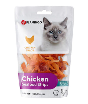 Flamingo Hapki Chicken Strips Soft Cat Treats 85g - OS - Shopivet.com