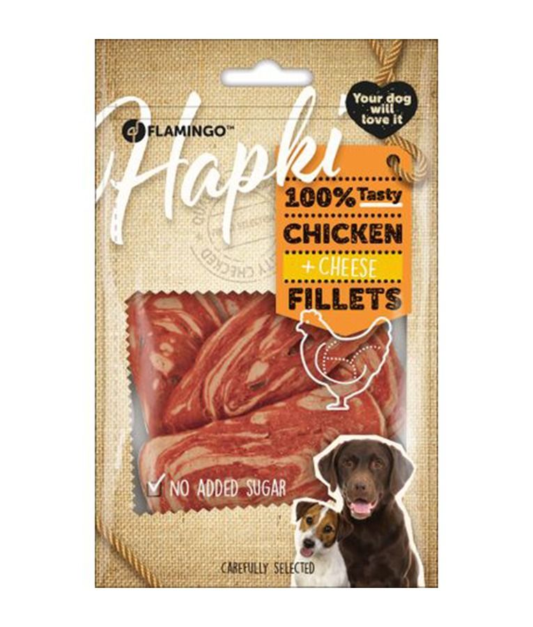 Flamingo Hapki Slices with Chicken & Cheese Dog Treats 85g - 85g - Shopivet.com