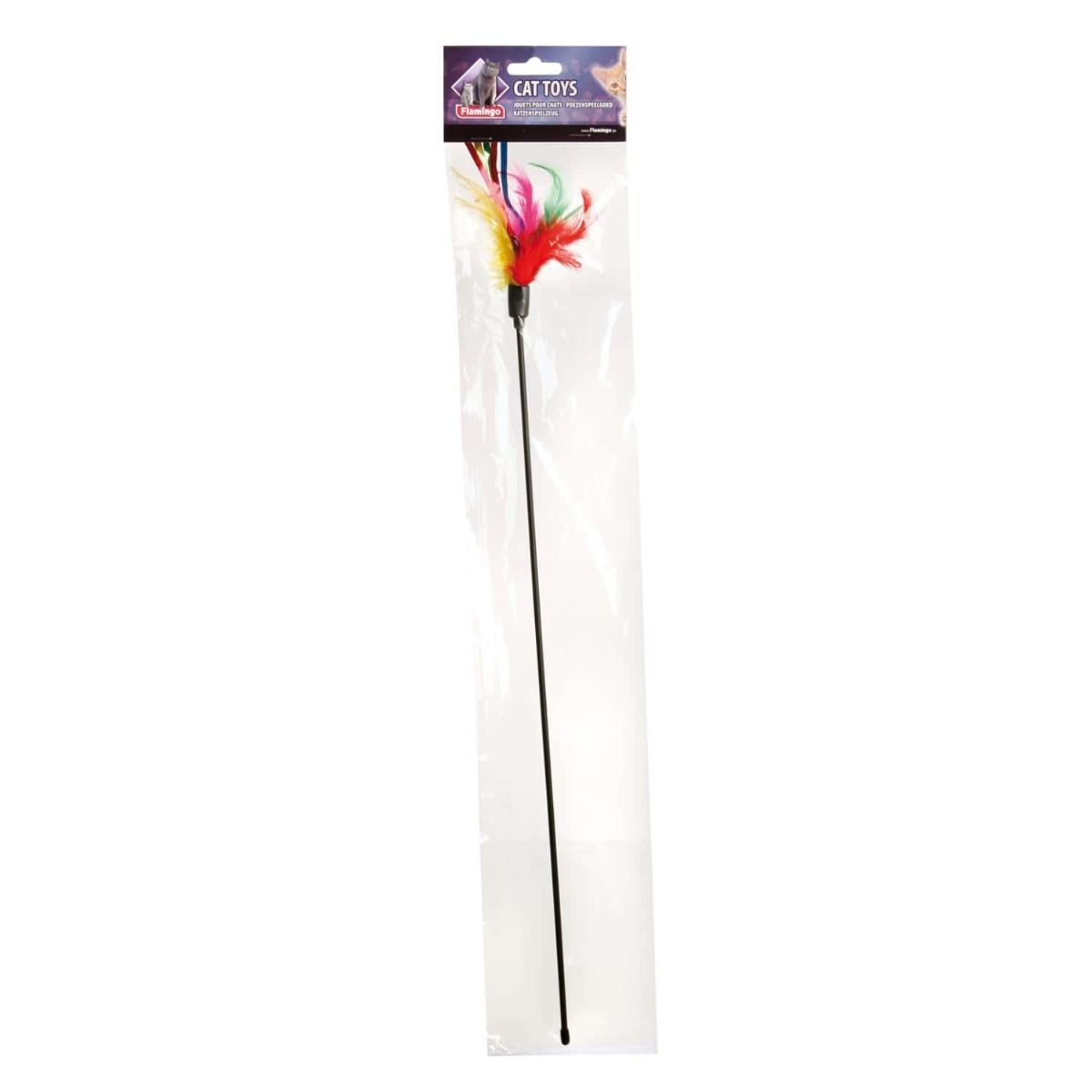 Flamingo Karl Teaser Feather Dangler Cat Toy - OS - Shopivet.com