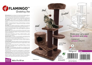 Flamingo Khan Brown Cat Scratching Tree 89.5x77x137cm - Shopivet.com