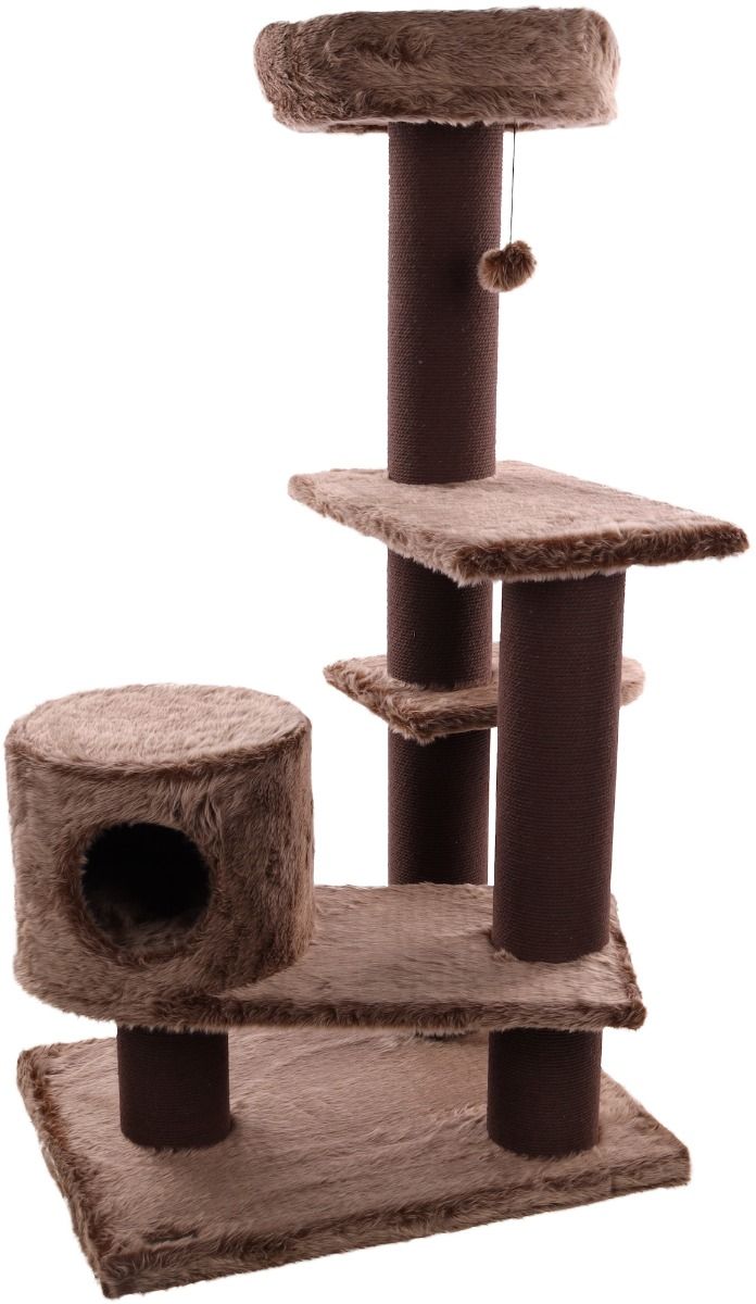Flamingo Khan Brown Cat Scratching Tree 89.5x77x137cm - Shopivet.com