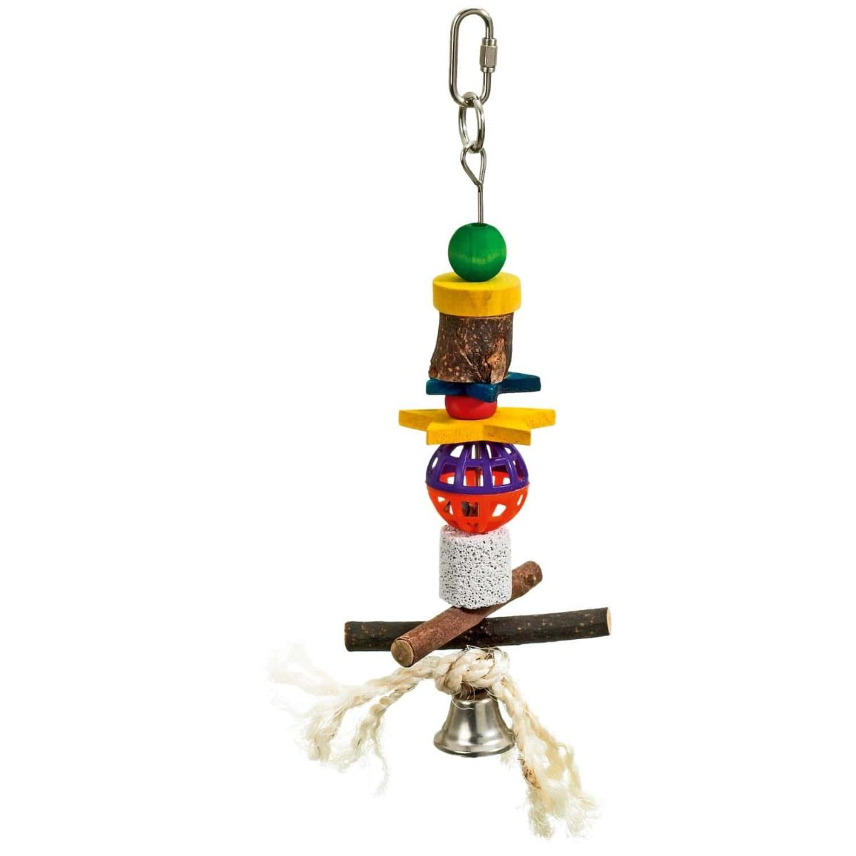 Flamingo Lava - Wood - Bell Bird Toy - 27CM - Shopivet.com