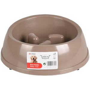 Flamingo Mangi Dog Slow Feeder - TAUPE 1500ml - Shopivet.com