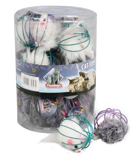 Flamingo Marpy Ball Wire with Mouse Cat Toy - OS - Shopivet.com