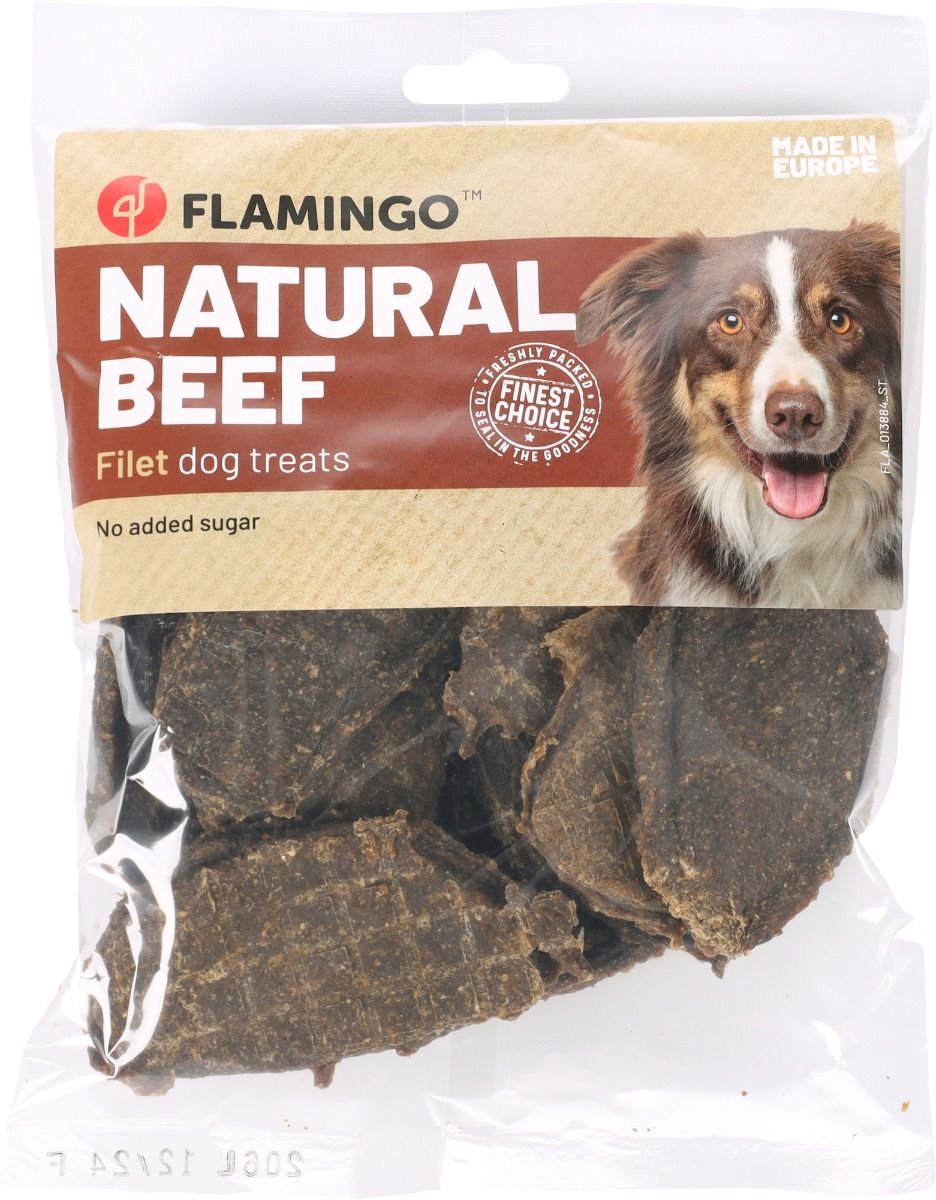 Flamingo Natural Beef Filet Dog Treats 200g - 200g - Shopivet.com