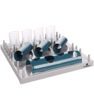 Flamingo Puzzle Feeder Fumbo Interactive Cat Toy Grey/Blue 26x20cm - Shopivet.com