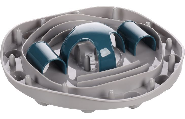 Flamingo Puzzle Feeder Hanto Interactive Cat Toy Grey/Blue 28.5x7cm - Shopivet.com