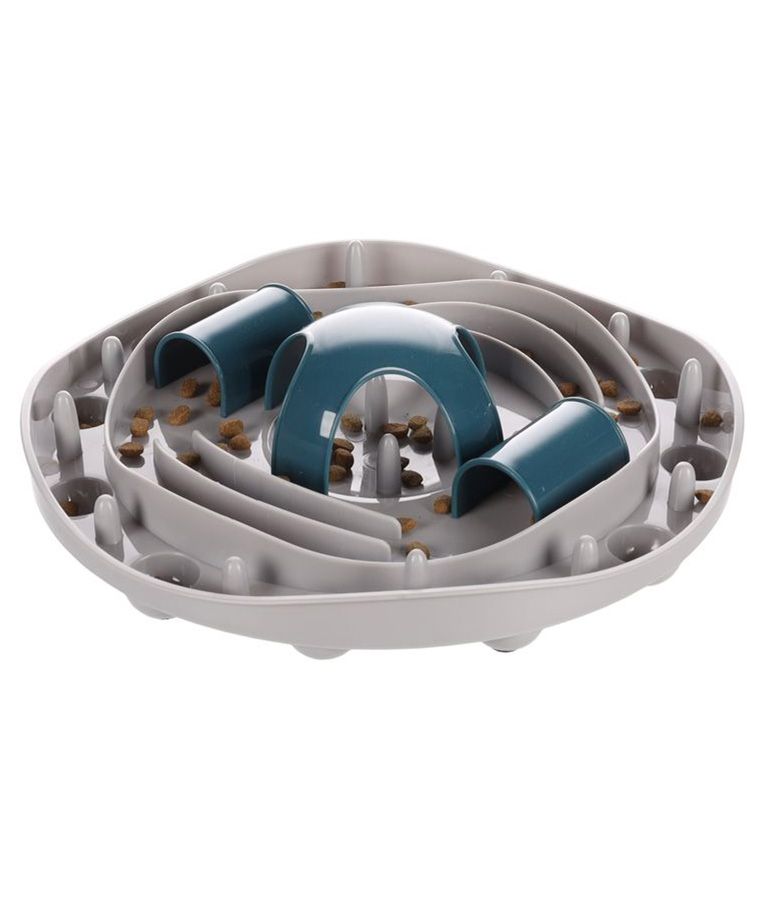 Flamingo Puzzle Feeder Hanto Interactive Cat Toy Grey/Blue 28.5x7cm - Shopivet.com