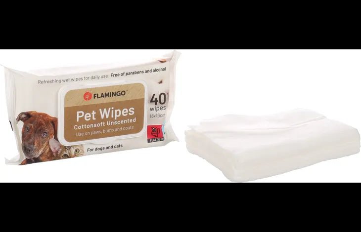 Flamingo Reini Universal Unscented Cat & Dog Pet Wipes 40pcs - Shopivet.com