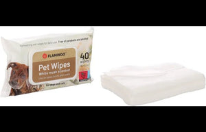 Flamingo Reini Universal White Musk Cat & Dog Pet Wipes 40pcs - Shopivet.com