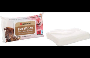 Flamingo Reini Universal Wild Cherry Cat & Dog Pet Wipes 40pcs - Shopivet.com