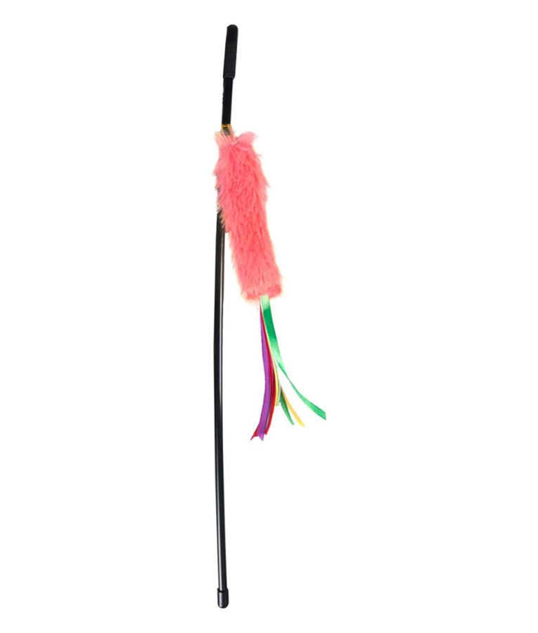 Flamingo Rod Soft Plush Wand Cat Toy - SHORT - Shopivet.com