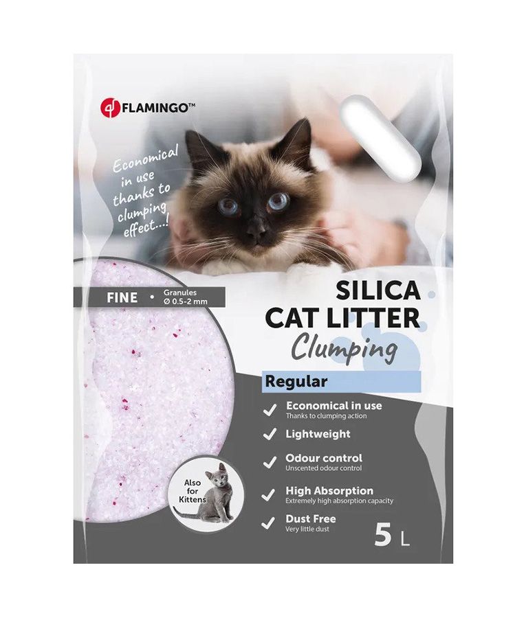Flamingo Silica Fine Regular Clumping Cat Litter - 5L - Shopivet.com