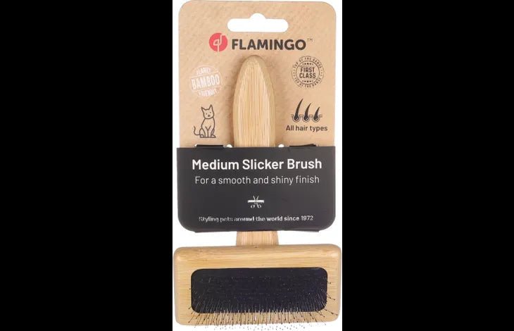 Flamingo Slicker Brush Babu Smooth & Shiny Cat Brush - Medium - Shopivet.com