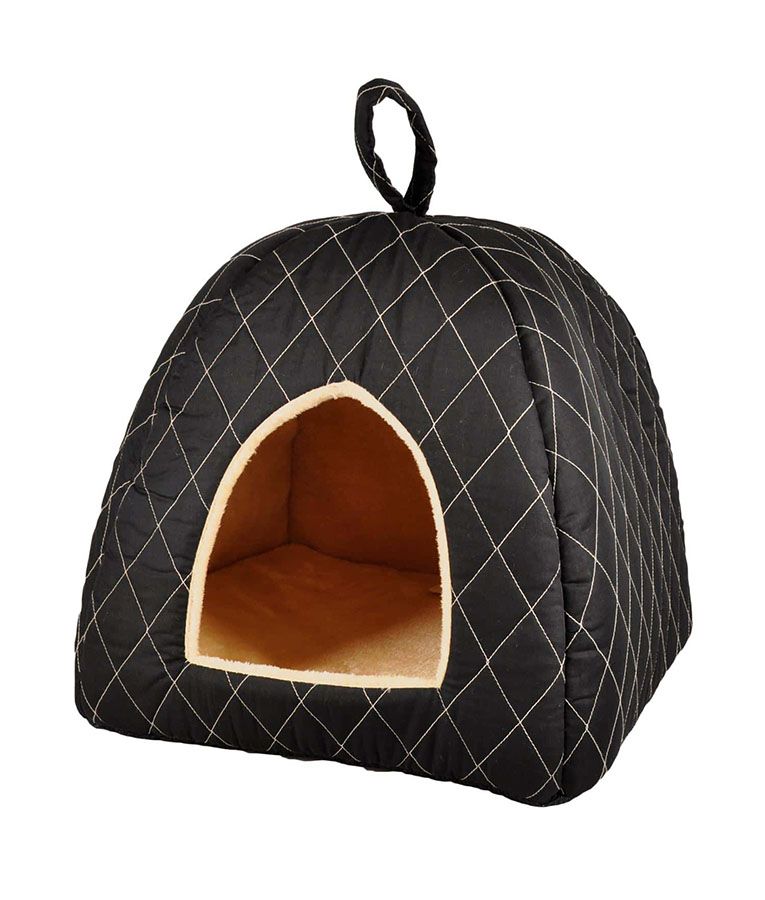 Flamingo Super Deluxe Cat Igloo - BLACK - Shopivet.com