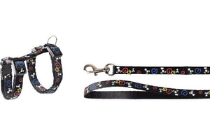 Flamingo Topo Mouse Motif Kitten Harness & Leash Black 20 - 35cm 10mm - Shopivet.com