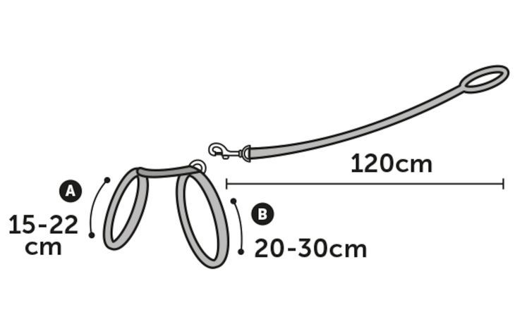 Flamingo Topo Mouse Motif Kitten Harness & Leash Black 20 - 35cm 10mm - Shopivet.com