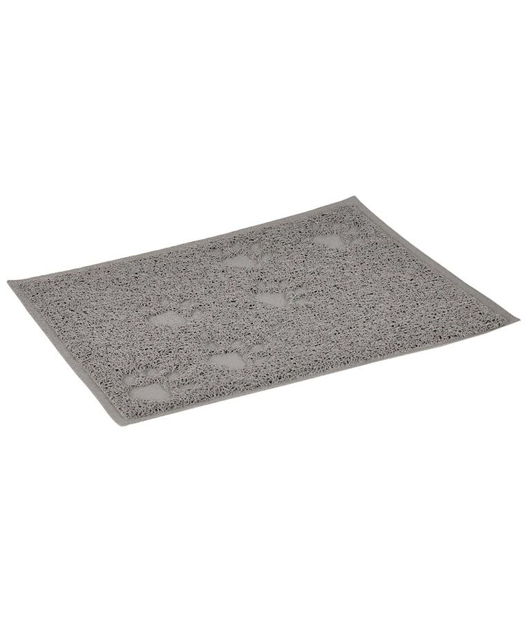 Flamingo Tumbi Rectangular Cat Litter Tray Mat - Grey Small - Shopivet.com