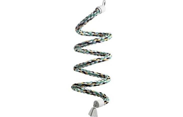 Flamingo Twister Perch Cotton Bird Twist Swing - Large - Shopivet.com