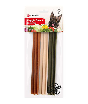 Flamingo Veggie Snack Sticks Mix Dog Treats 150g - 18CM - Shopivet.com