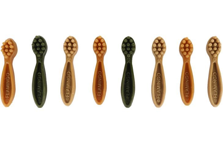 Flamingo Veggie Snack Toothbrush Mix Adult Dog Treats - 10cm (8pcs) - Shopivet.com