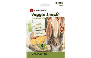 Flamingo Veggie Snack Toothbrush Mix Adult Dog Treats - 7.5cm (15pcs) - Shopivet.com