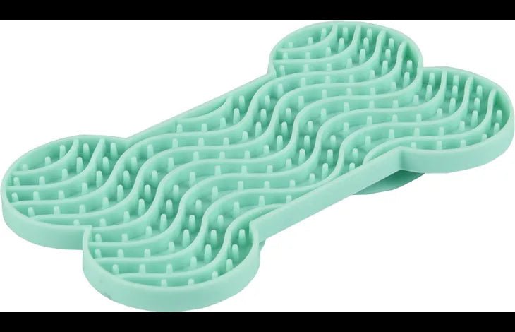 Flamingo Yummy Silicone Bone Lick Pad - Mint Green Small - Shopivet.com